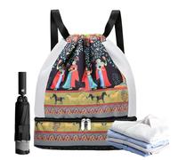 Générique Sports Drawstring Backpack - 35x19x42cm Gym Bag, Portable Beach Backpack | Polyester Travel Dry Wet Separated, Bag With Shoe Compartment Waterproof For Pool Gear, For Kayaking Yoga Fitness