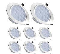 Générique Spots encastrés chromés 1/4/8 pièces, spots à cardan multiples, éclairage mural encastré LED 3W-18W, spot LED œil-de-bœuf à cardan, plafonnier encastré 2-5 pouces (18W)