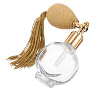 Générique Spray Bottle Flacon Pulvérisateur en Verre, Flacon de Parfum Rechargeable à Bulle et Pompon, Réglage du Spray pour Voyage et Maquillage