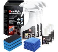 Générique Spray de Renovateur Phare Voiture, Kit Polish Phare Voiture, Nettoyant Phare Voiture Opaque pour Jaunissement, Flous et Rayures et Rayés (3 PCS)