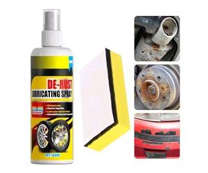 Générique Spray Dérouillant - 100ml Brume Nettoyante, Éponge De Soin, Solution Multifonction | Traitement Contre La Rouille pour Garage Remorque Douche Et Cuisine Jante Voiture Frein Moto Maison