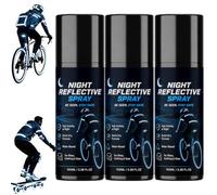 Générique Spray réfléchissant de nuit - 100ml (3 Pcs) | Spray de revêtement réfléchissant invisible pour la circulation nocturne en extérieur vélo, course à pied, marche, allée