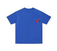 Générique Spring and Summer Multifunctional Running Shirt Letters Love Flowers Design Printing Four-Colour Loose Cotton Breathable Short-Sleeve T-Shirt Men and Women with The Same-Color-4||s