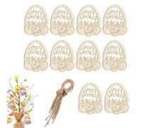 Générique Spring Palette - Paintable Wooden Egg Cutouts for Crafting | Precision Sliced Natural Grain with Smooth Sanded Surfaces & Pre Drilled Hanging Holes for School Art, Parties and Home Decor