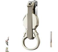 Générique Spritzwassergeschützter Nagelknipser mit Lupe, lustiger Nagelknipser in Violinenform, 2-in-1-Nagelknipser aus Edelstahl mit Flaschenöffner, für Senioren, Finger- und Fußnägel,Champagne