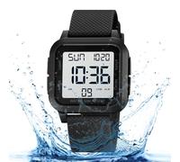 Générique Square Running Digital Watch | Sport Watches for Men | Water-Resistant LED Display Backlight for Outdoor Adventures Running Fitness Diving Training Daily Work Travel