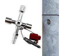 Générique Square Wrench Key | Internal Triangle And Phillips Screwdriver Pagoda Tool | Elevator Valve And Sink Faucet Key, Rust Resistant Multi-Functional Hardware