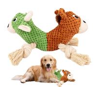Générique Squeak Dog Toy, Double-Headed Cotton Rope, 11.42x4.72in Interactive Pet Toy, Bull and Horse Heads, Authentic and Fun for Small to Large Dogs, Shelter, Camping, Backyard Play