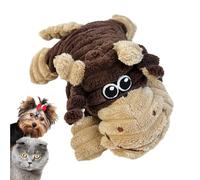 Générique Squeaky Dog Toy, Plush Dog Calming Toys, 7.48x5.91x1.97 inches Adorable Soft Chewing Tool, Interactive Puppy Playing Supplies for Home Outdoor, Teething, Living Room, Brown