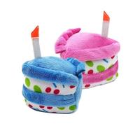Générique Squeaky Dog Toys, Birthday Cake Shape Teething Toy, Plush Chew Midget for Dogs, Puppy Chewing Birthday, Interactive Sound Toy for Indoor & Outdoor Play, 1-Pack, Safe and Resistant