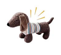 Générique Squeaky Dog Toys, Dachshund Shape Aggressive Chew Plush, Interactive Puppy Training Tools for Aggressive Chewers, Dogs Plaything Toy, Brown, Chocolate, 11.81x4.72x6.69 inches