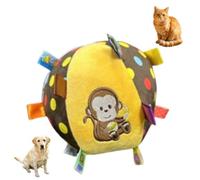 Générique Squeaky Hanging Dog Training Toy for Small Dogs, 6-inch Plush Ball with Straps & Bell - Durable Interactive Chew Toy for Mental Stimulation & Fetch Play