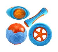 Générique Squeaky Toy, Dog Water Toys, Tire Ball Dumbbell Rugby Ball Non Toxic Built-in Squeaker Flexible Lightweight Multi-Shaped Teeth Cleaner Fun, Pool Floats Toy for Pools Beaches Lakes