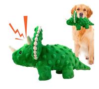 Générique Squeaky Toy for Dogs, Interactive Dog Toys, 11.02 inches Cute Dinosaur Plush Dogs, Green and Red Colorful Dog Accessories for Puppies, Small Puppy, Polyester