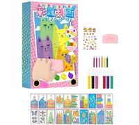 Générique Squeegee Art Kids Paint Kit, Rainbow Scratch Art Kit, 2025 New Scratch Arts, One Set-35 Pieces, DIY Rainbow Dot Color Scratch Painting, DIY Arts Fun Set (1pcs)