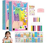 Générique Squeegee Art Kids Paint Kit, Rainbow Scratch Art Kit, 2025 New Scratch Arts, One Set-35 Pieces, DIY Rainbow Dot Color Scratch Painting, DIY Arts Fun Set (2pcs)