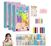 Générique Squeegee Art Kids Paint Kit, Rainbow Scratch Art Kit, 2025 New Scratch Arts, One Set-35 Pieces, DIY Rainbow Dot Color Scratch Painting, DIY Arts Fun Set (3pcs)