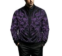 Générique Squelette en Croix Imprimé 3D Automne Sweat à Capuche pour Hommes Pull Unisexe décontracté à Fermeture éclair Streetwear
