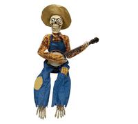 Générique Squelette Halloween Decoration, Squelettes de Banjo en Duels Animés Drôles, Squelette Lumineux Jouant Une Statue de Banjo Deco Halloween Interieur, Décoration Halloweens (B)