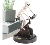 Générique Squelette Statique drôle Halloween animé Effrayant de résine sur des vélos Spin Ornements Bureau décorations d'halloween Fantaisie pour bi