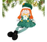 Générique St. Patrick’s Day Doll, Irish Plush Toy, 18.5x6.3in Long Legs Decoration, Soft Cozy Fabric, Festive Green Outfit for Table Centerpiece Living Room Kids Bedroom Study Room