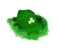 Générique St. Patrick's Day Cowboy Hat - Green Shamrock Western Hat | Breathable Party Outfit for Women Men & Boys, Lightweight Non-Woven Haț for Irish Festivals Country Music Events and Cosplay
