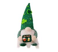 Générique St Patricks Day GNOME Plush - Shamrock Sequin Hat Doll, Faceless Tomte Ornament, LED Light Decor, Table Shelf Accent, Festive Display Piece | Irish Scandinavian Home Decoration Desk