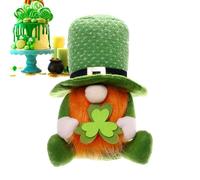 Générique St Patricks Day Gnomes | Green Leprechaun Faceless Dwarf Shamrock Tiered Tray Decor | Shamrock Ornament Swedish Tomte Collectible Figurines for St.Patrick's Day Shelf Decor
