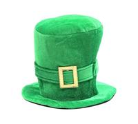Générique St Patricks Day Hat Green Hat Femmes Hommes Unisexe Chapeau de Léprechaun, Chapeau Haut de Forme Irlandais en Velours Vert Irlandais Classique Chapeaux pour Festival Rave Party