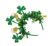 Générique St. Patrick's Day Headbands - Green St.Patrick's Day Cloverleaf Headbands, Shamrock Hairband | Green HairBands, Irishday Carnival Hairbands With Bowler Hat For Thick Long Hair Or Short Hair