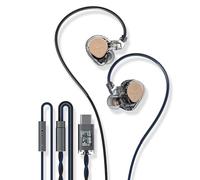 Générique ST2 Pro Ecouteur Filaire USB C, IEM Ecouteurs Intra-Auriculaires - DAC Type-C HiFi, Double Pilote Dynamique 10 mm, Puce ESS ES9218AC Pro, Microphone HD, Contrôle en Ligne