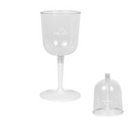 Générique Stackable Chalice - Separating Bottom Piece, 12oz Volume Red | Vineyard Cup, Disassembling Refreshment Tool, Pure Clear Polymer Party Supply | Compact for Tourist & Mountaineer