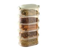 Générique Štackable Contãiner Set, Multi-Layer Airtight Orgãnizer With Pôrtäble Carry Case, Leak-Prôof Travel Jars For Seasonings, Coffee Beans, And Grains, Ideal Foŕ Camping, Kitchen, And Pantry