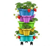 Générique Stackable Plant Tower | ABS, 10 inch, Multi-Layer Vertical Planter | Balcony Garden Flower Pot | Modular Vegetable Strawberry Growing Container