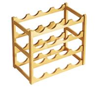 Générique Stackable Rack, 20-Bottle Wooden Wine Holder, 16.93x9.45x13.78 inches, Portable Multi Purpose 4-Tier Shelf Stand, Bar Bottle Display, Storage for Pantry, Cabinet,