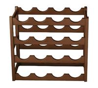 Générique Stackable Rack, 20-Bottle Wooden Wine Holder, 16.93x9.45x13.78 inches, Portable Multi Purpose 4-Tier Shelf Stand, Bar Bottle Display, Storage for Pantry, Cabinet,