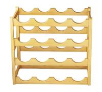 Générique Stackable Wine Rack - 20 Bottle Wooden Holder, 4 Tier Display Shelf, Space Saving Beverage Storage Organizer Stand, Cabinet Countertop Pantry Bar Collection Arrangement for Kitchen Dining
