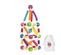 Générique Stacking Magnetic Balls - Telescopic Stick Set for Kids Education | Magnet and PP with Expandable Building Rods, STEM Construction Toy, for Children, Travel, Nursery, Solo Play