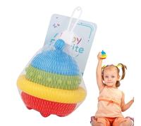 Générique Stacks of Circles, Rainbow Stacking Rings Baby Toy, Soft Rubber PVC Building Ring Set, Flying Saucer Shaped Educational Toy for, Birthday and New Year Gift, 8.5x8.5x8.5cm