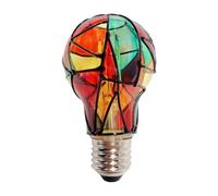 Générique Stained Glass Light Bulb, 4w E27 Base Mosaic Colored Bulb, Decorative Painted Light for Christmas, Festive Home Décor Accent for Party Tree Window Closet Bedroom 4x2.4 Inches