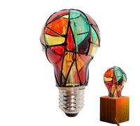 Générique Stained Glass Light Bulb - 4W Mosaic E27 Base Colored Bulb | Painted, Colorful Christmas & Festive Decoration for Home, Party, Closet, Store, Tree, Window, Bedroom, Holiday Ambience