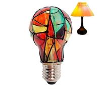 Générique Stained Glass Light Bulb - Decorative Mosaic E27 Lamp | Painted Colorful Bulbs for Christmas Tree, Kaleidoscope Glow for Home Party, Rainbow Glasswork, LED Globe for Festive