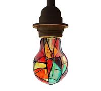 Générique Stained Glass Light Bulb - Hand Painted Decorative Light | Colored Pattern Bulb | 4W, A60, E27 Base, 230V, For Christmas Atmosphere, Party, Home Bedroom Living Room Window Closet Decor