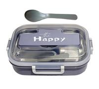 Générique Stainless Meal Box, Lunch Box Container, Leakproof Food Tray with Cutlery and Lid for School Travel Picnic Daycare Kids Men Women Portion Control and Healthy Eating
