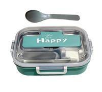 Générique Stainless Meal Box, Lunch Box Container, Leakproof Food Tray with Cutlery and Lid for School Travel Picnic Daycare Kids Men Women Portion Control and Healthy Eating