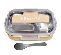 Générique Stainless Meal Box, Lunch Box Container, Leakproof Food Tray with Cutlery and Lid for School Travel Picnic Daycare Kids Men Women Portion Control and Healthy Eating
