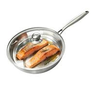 Générique Stainless Pan Rustproof Nonstick Food-Grade Kitchen Suplies | Stainless Steel Skillet Cooking Pan for Home Apartment Caping Egg Pancake Steak Induction Gas Stove Cooker