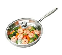 Générique Stainless Pan Rustproof Nonstick Food-Grade Kitchen Suplies | Stainless Steel Skillet Cooking Pan for Home Apartment Caping Egg Pancake Steak Induction Gas Stove Cooker