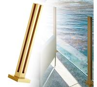 Générique Stainless Steel Balcony Railing Post 110cm - Durable Vitreous Balustrade with Base Plate, Safe Corner Design for Modern Outdoor Spaces, Perfect for Decks & Patios
