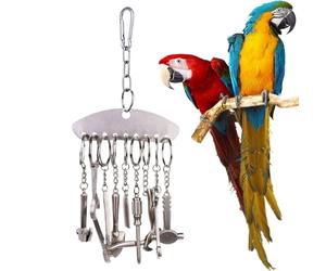 Générique Stainless Steel Bell Toy for Birds - Stainless Steel Parrot Cage Tools Toys - Interactive Foraging Bird Game, Puzzle Educational Game Boredom Relief for Lovebirds Finches